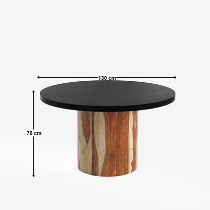 Luis-Jean Textured Black Dining Table Set with Premium Trimming -  2, 4 & 6 Seater/ All sizes