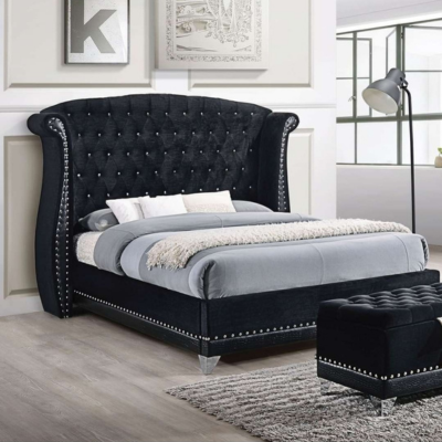 Raven Upholstered Bed Without Storage In Suede