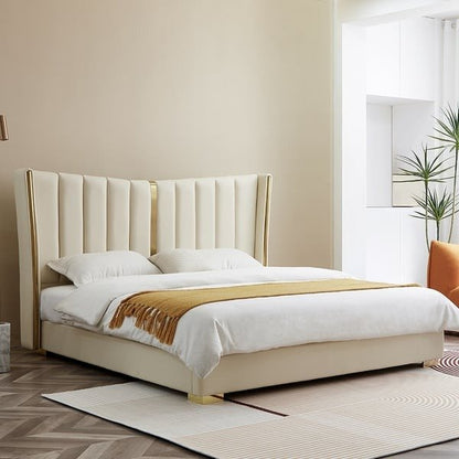 Visa Upholstered Bed Without Storage In Suede