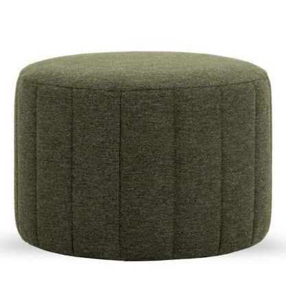 Vista Round Ottoman In Velvet Fabric