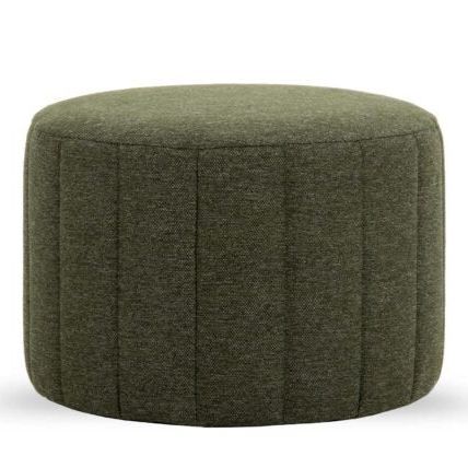 Vista Round Ottoman In Velvet Fabric