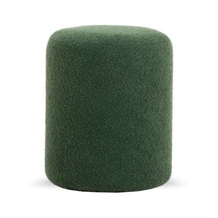 Plush Round Ottoman In Suede