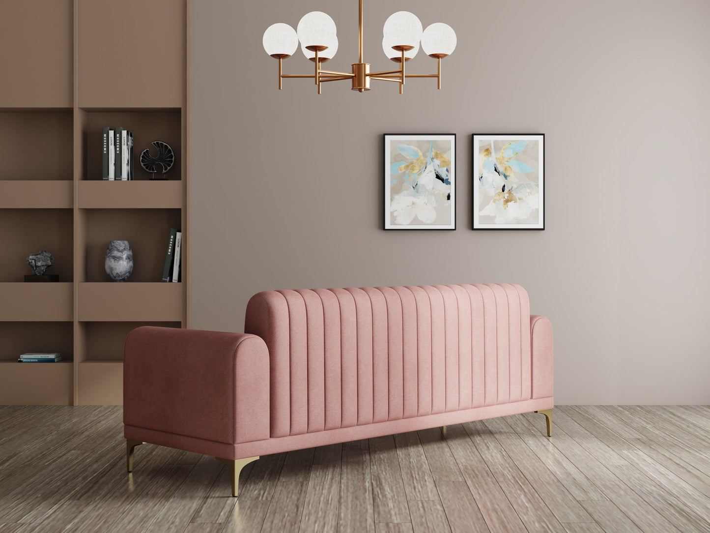 Modern 3-Seater Sofa with Matt Black Legs