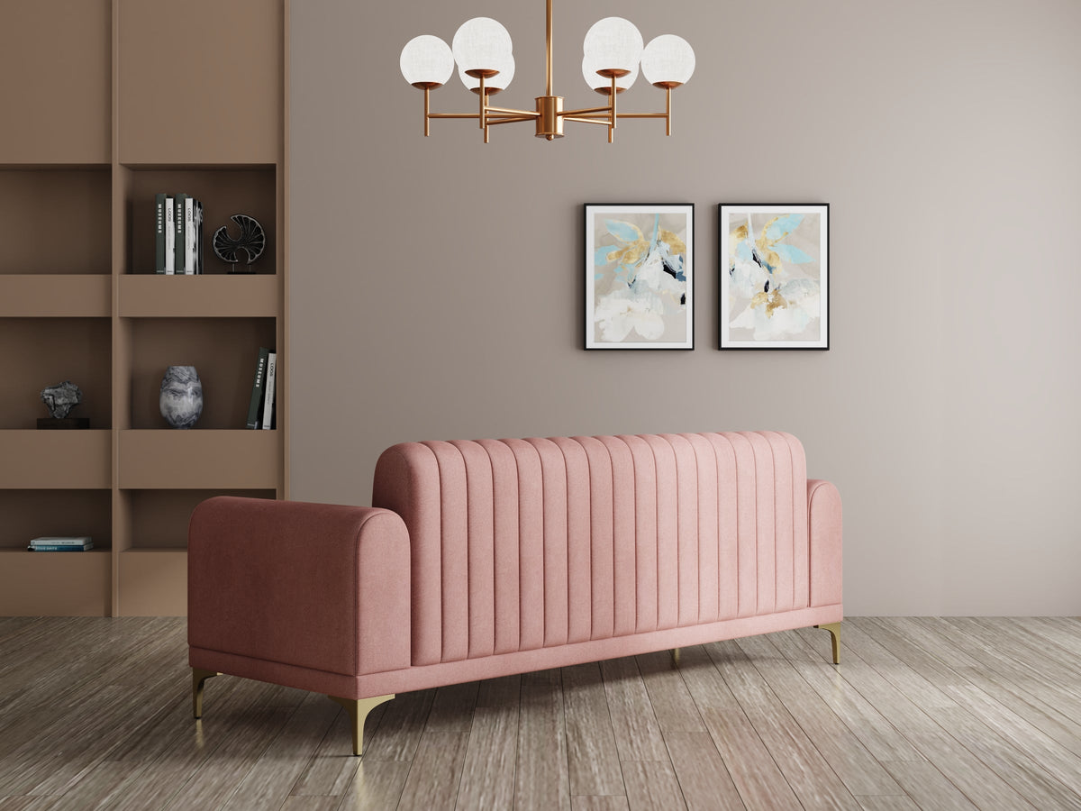 Modern 3-Seater Sofa with Matt Black Legs