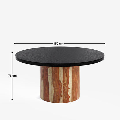 Luis-Jean Textured Black Dining Table Set with Premium Trimming -  2, 4 & 6 Seater/ All sizes