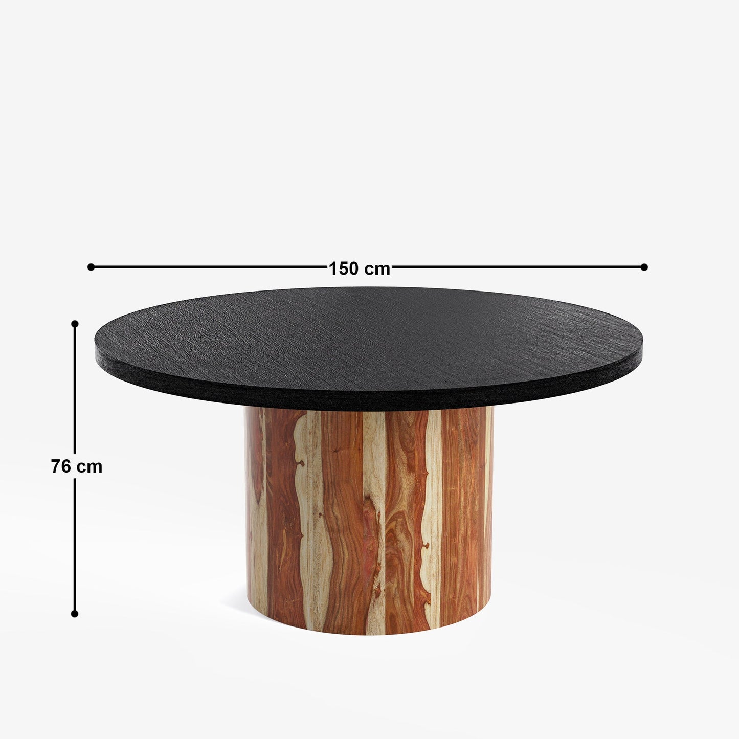 Luis-Polly Textured Black Dining Table Set -  2, 4 & 6 Seater/ All sizes