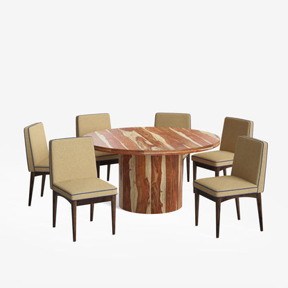 Luis-Lidia Dining Table Set with Premium Trimming -  2, 4 & 6 Seater/ All sizes