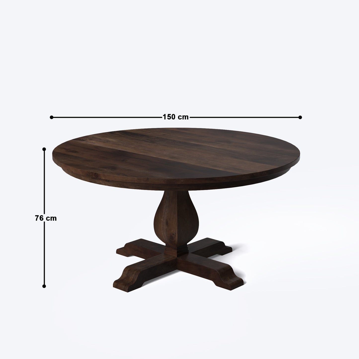Derbyshire Round Dining Table - 4 & 6 Seater/All Sizes