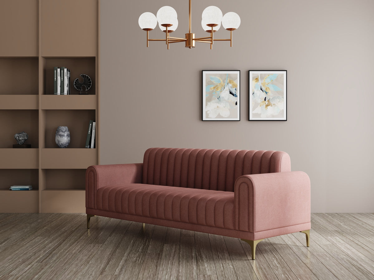 Modern 3-Seater Sofa with Matt Black Legs