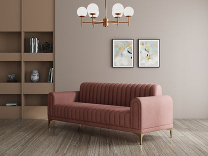 Modern 3-Seater Sofa with Matt Black Legs