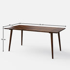 Helena-Flora Walnut Dining Table Set - 6 Seater/175 cm
