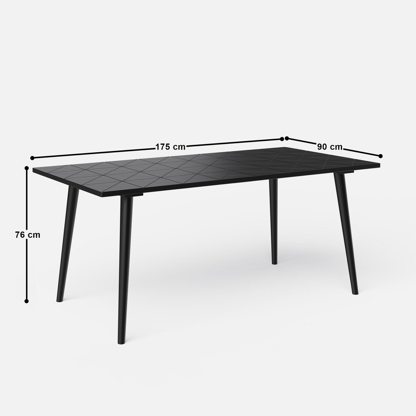 Helena-Pierre Black Dining Table Set -  4, 6 Seater - All Sizes