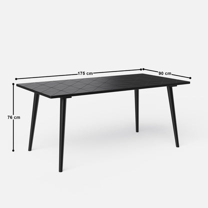 Helena-Pierre Black Dining Table Set -  4, 6 Seater - All Sizes