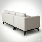 Mid-Century Cotton Sofa With Solid Wood Frame