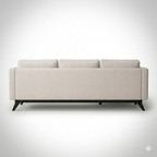 Mid-Century Cotton Sofa With Solid Wood Frame