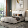 Milky White Upholstered Bed Without Storage In Leatherette