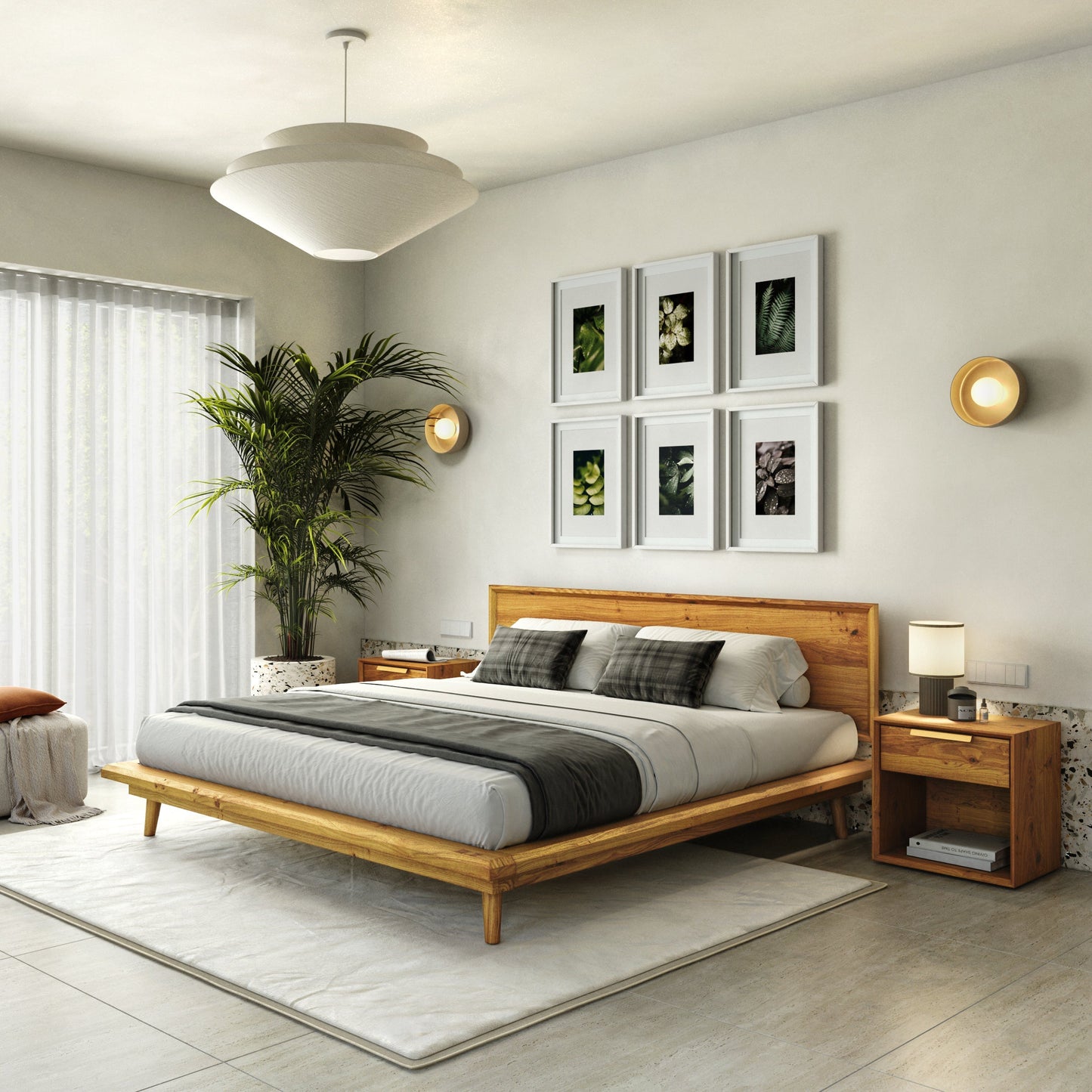 Bon Bed - Solid Teak/Walnut/Oak Wood (King)