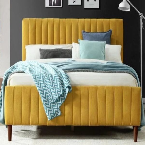Konya Upholstered Bed Without Storage In Suede
