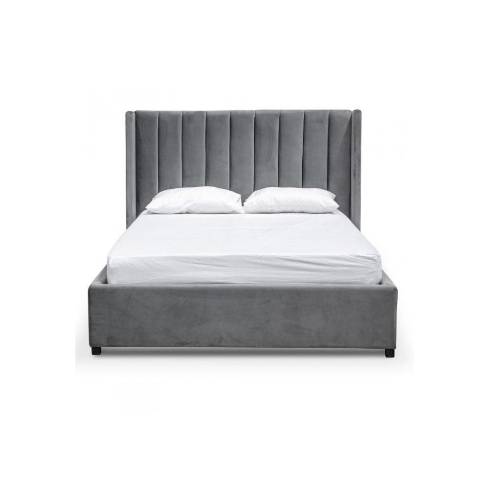 Kingdom Upholstered Bed Without Storage In Suede
