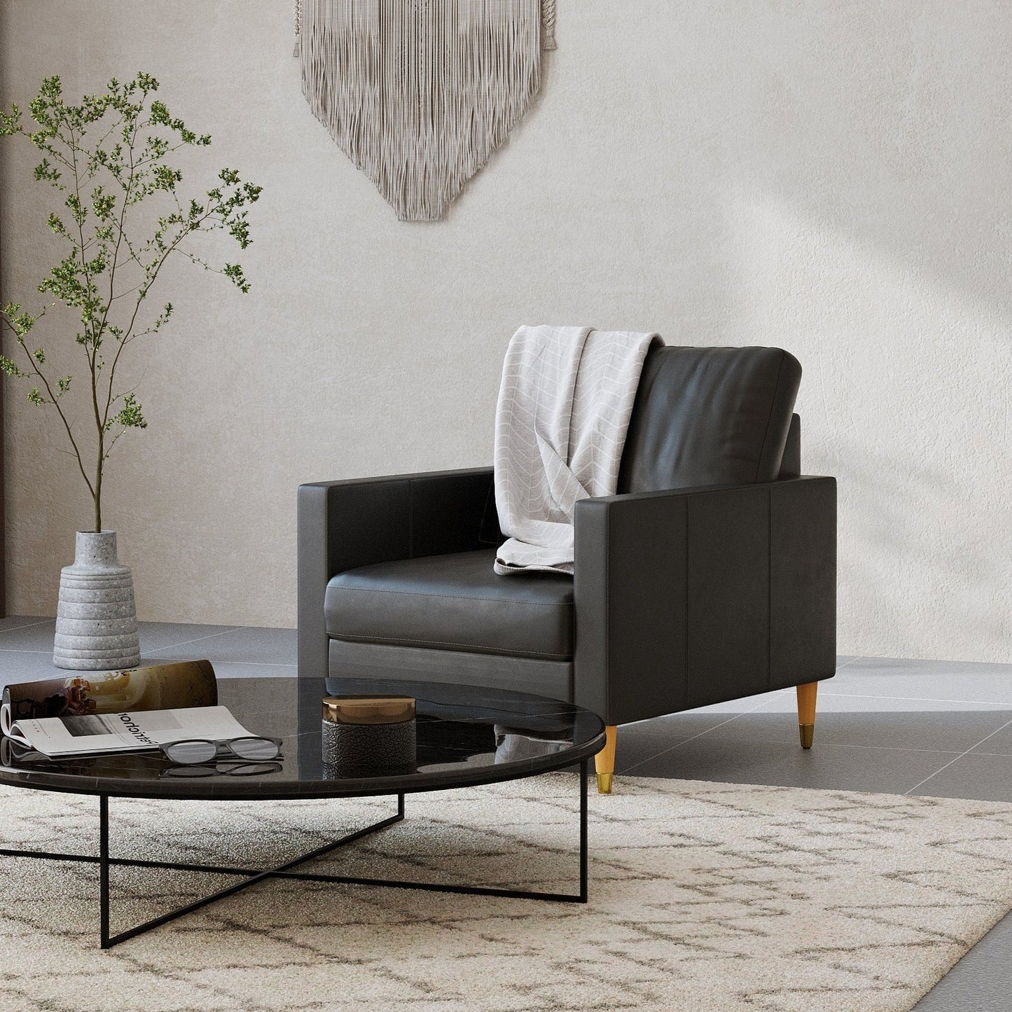 Lore Sofa | 1 Seater Italian Leather Sofa (3 feet)