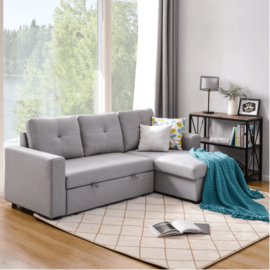 Roxy L-Shaped Sectional Storage Sofa Cum Bed