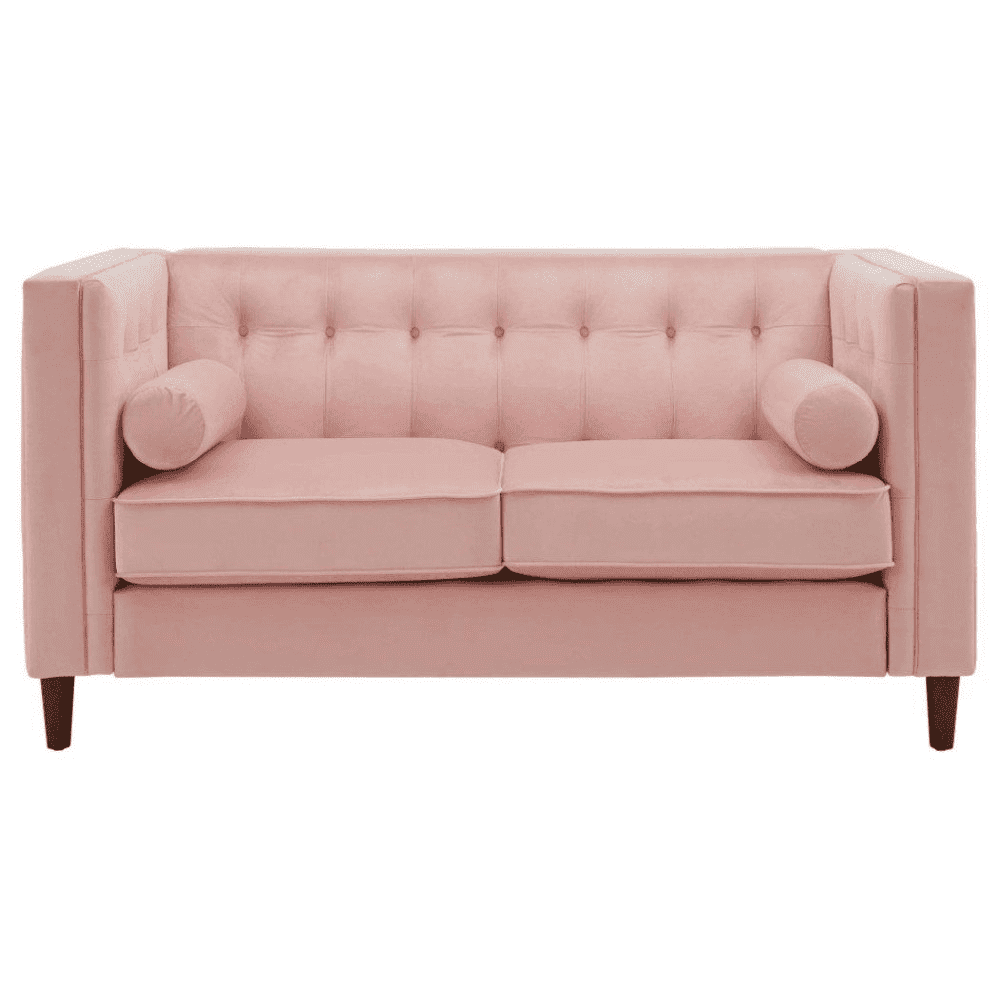 Brew Pink Suede Sofa or Loveseat with Pillows