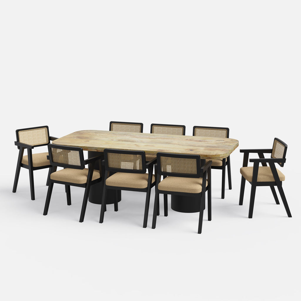 Alba-Bob Dining Table Set - 6 & 8 Seater/ All sizes