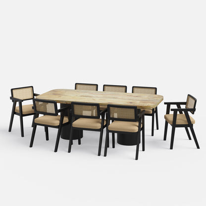 Alba-Bob Dining Table Set - 6 & 8 Seater/ All sizes