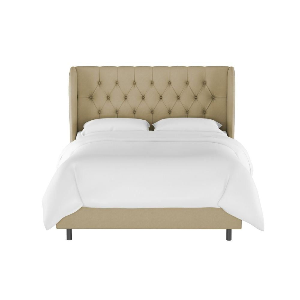 Sansa Upholstered Bed Without Storage In Suede