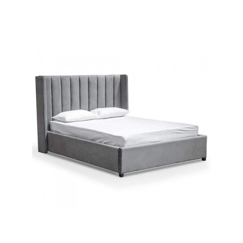 Kingdom Upholstered Bed Without Storage In Suede