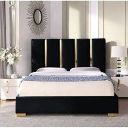 Plank Modern Upholstered Bed Without Storage In Suede