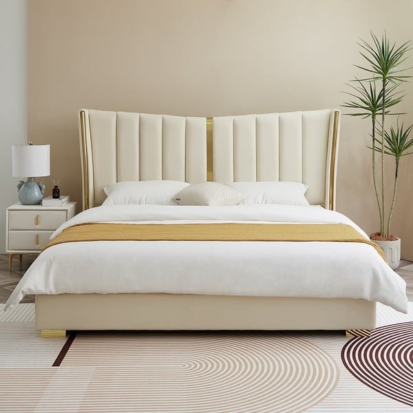 Visa Upholstered Bed Without Storage In Suede