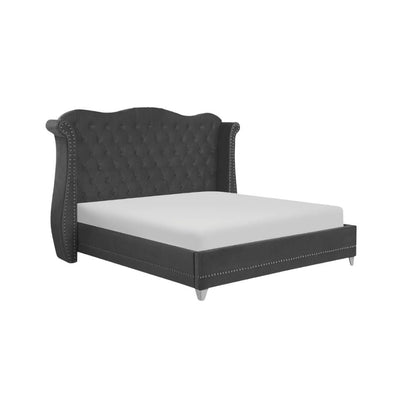 Raven Upholstered Bed Without Storage In Suede