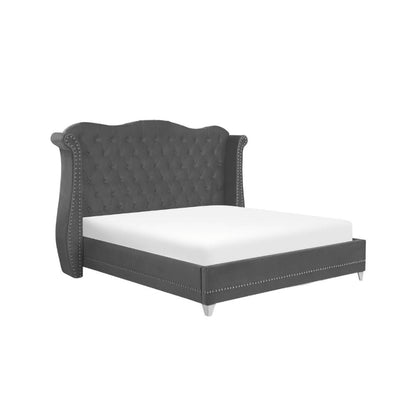 Raven Upholstered Bed Without Storage In Suede