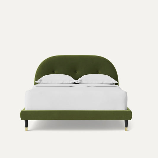 Noa King Upholstered Bed Without Storage In Suede
