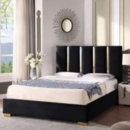 Plank Modern Upholstered Bed Without Storage In Suede
