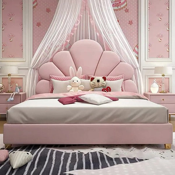 Holden Upholstered Kids Bed Without Storage In Suede