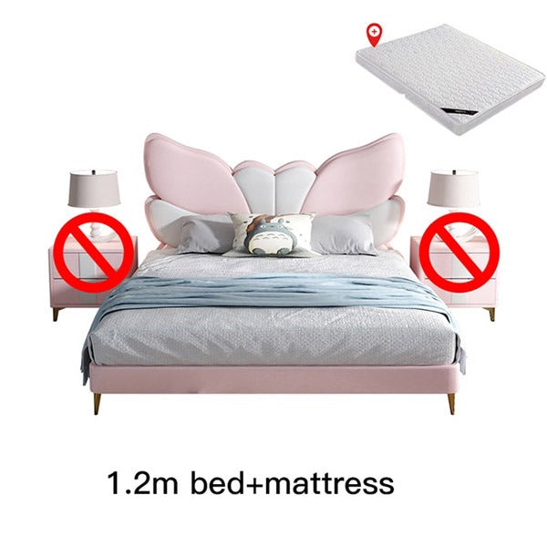 Butterfly Upholstered Kids Bed Without Storage In Suede