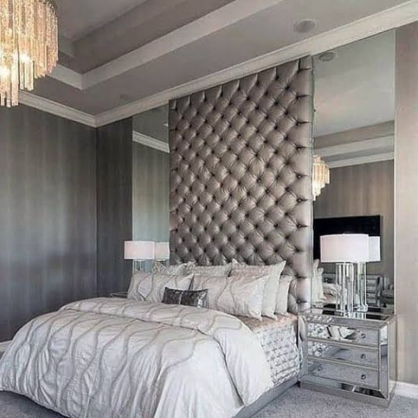 Bespoke Velvet Fabric Upholstered Wall Mounted Headboard