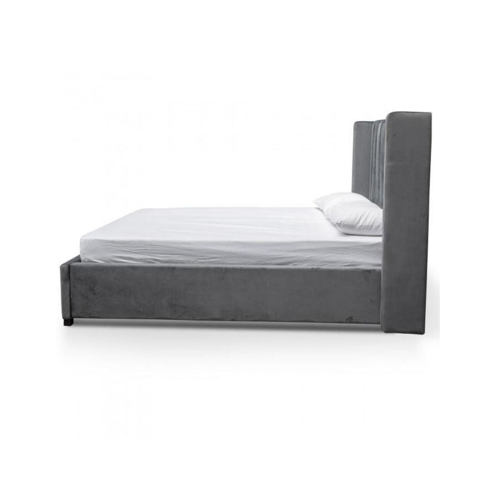Kingdom Upholstered Bed Without Storage In Suede