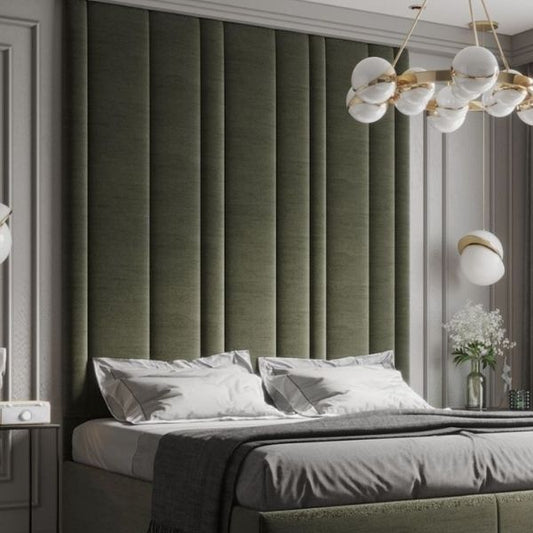 Kaleo Velvet Fabric Upholstered Wall Mounted Headboard