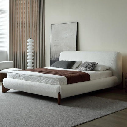 Amara Upholstered Bed Without Storage In Towel Suede Fabric