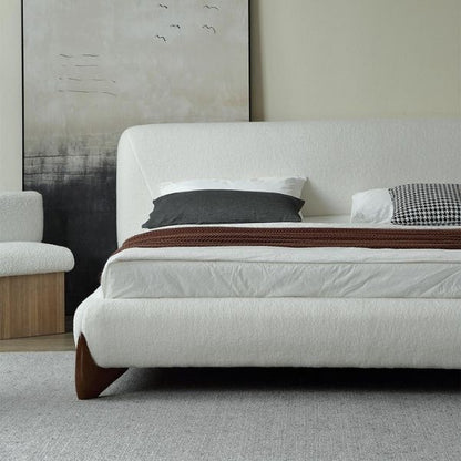 Amara Upholstered Bed Without Storage In Towel Suede Fabric