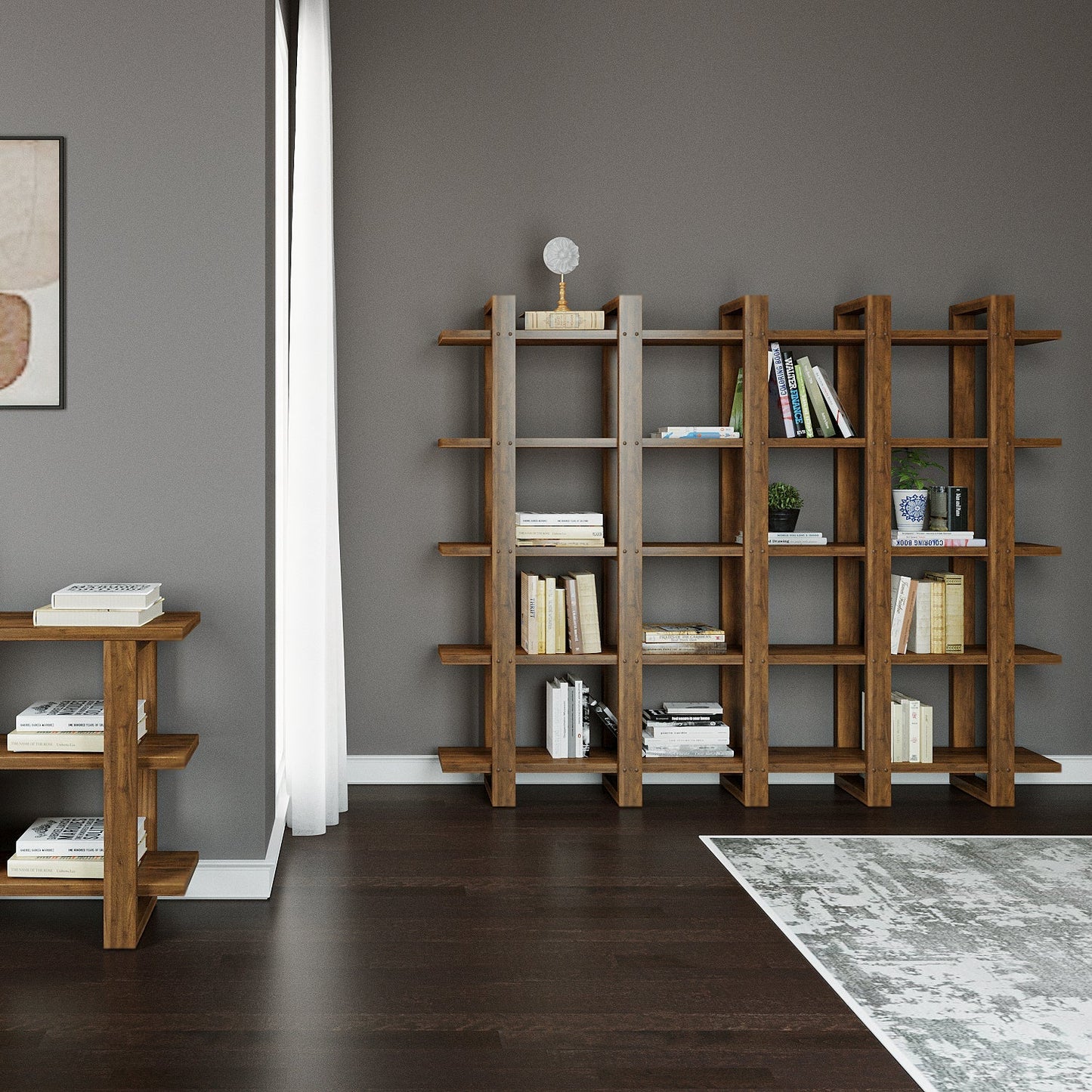 Harmony Shelf/Bookcase - 83" - Solid Teak Wood