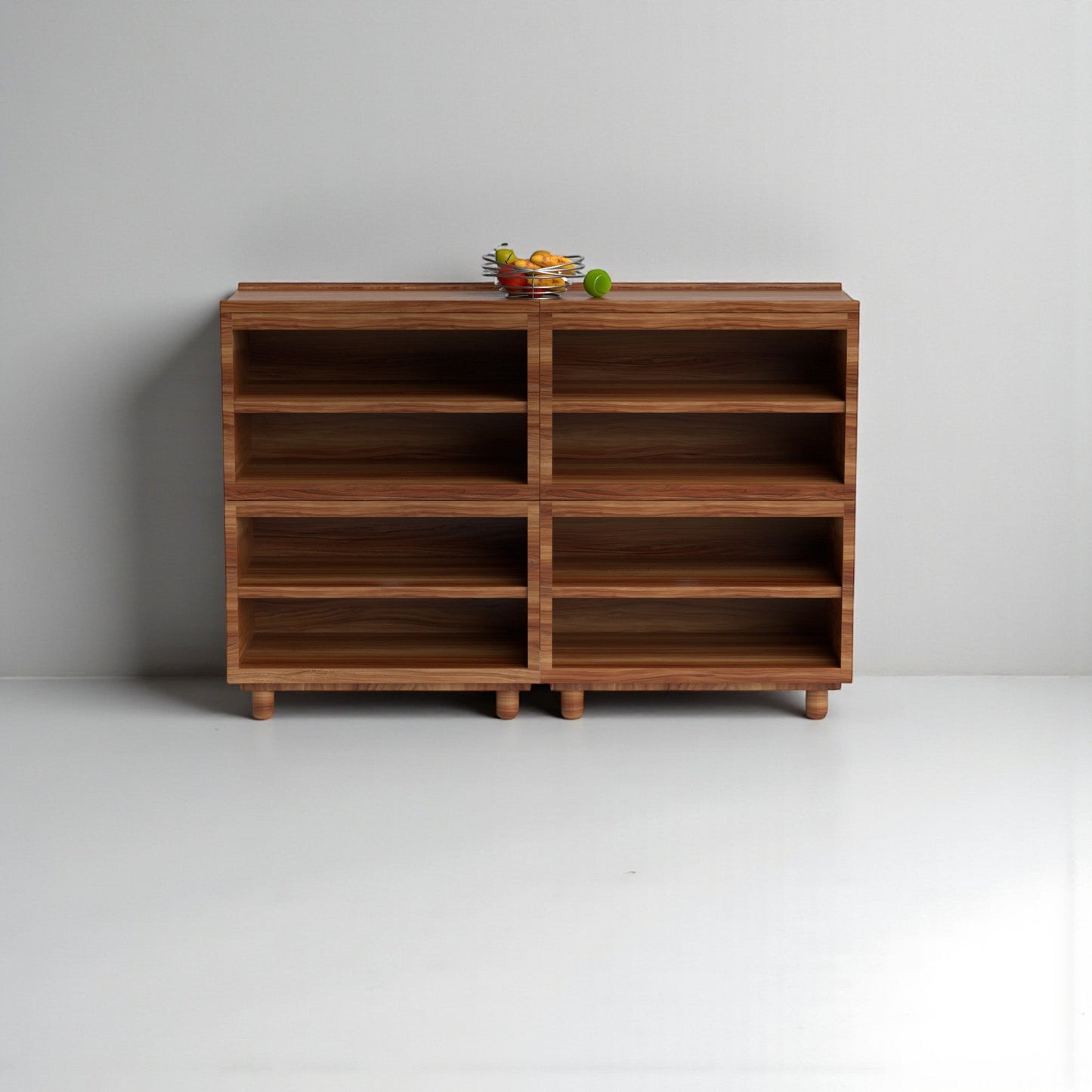 Stava Modular Shelving System | Solid Walnut/Teak/Oak Wood (4x2) | 5.5 Feet Length