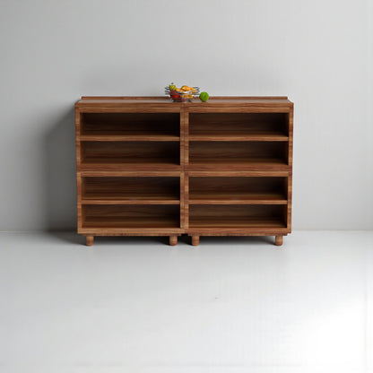 Stava Modular Shelving System | Solid Walnut/Teak/Oak Wood (4x2) | 5.5 Feet Length