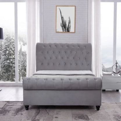 Arya Upholstered Bed Without Storage In Suede