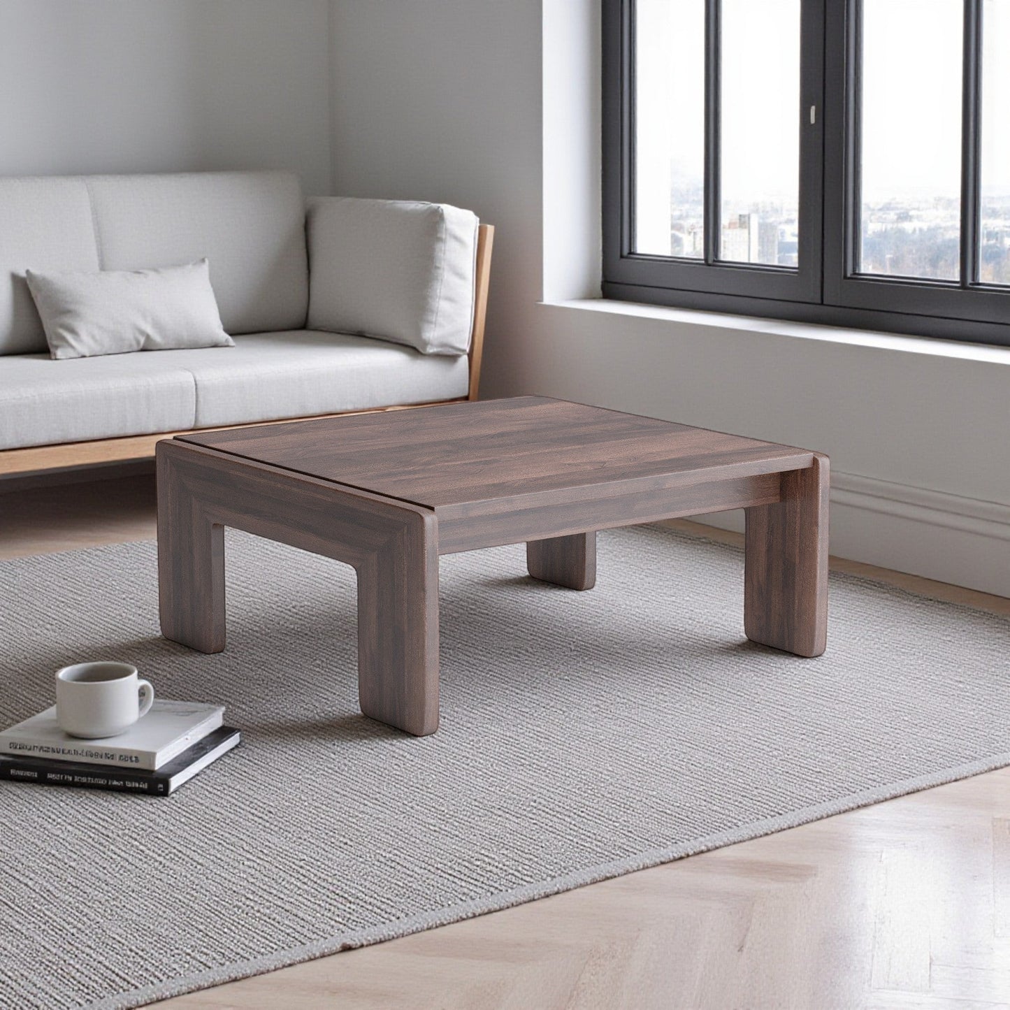 Nordhaven Coffee Table - Solid Walnut/Teak/Oak Wood (Square)