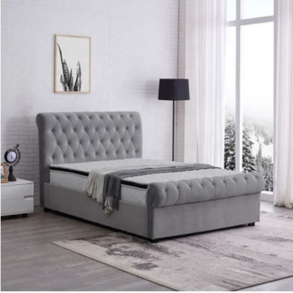 Arya Upholstered Bed Without Storage In Suede