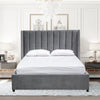 Kingdom Upholstered Bed Without Storage In Suede